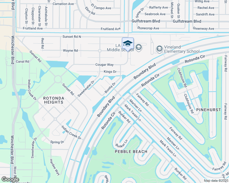 map of restaurants, bars, coffee shops, grocery stores, and more near 400 Boundary Boulevard in Rotonda West