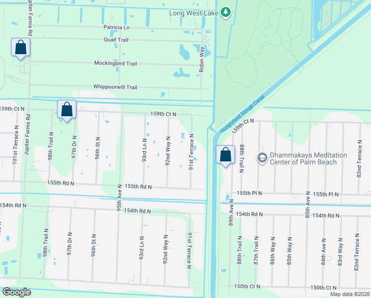 map of restaurants, bars, coffee shops, grocery stores, and more near 15765 91st Terrace North in Jupiter