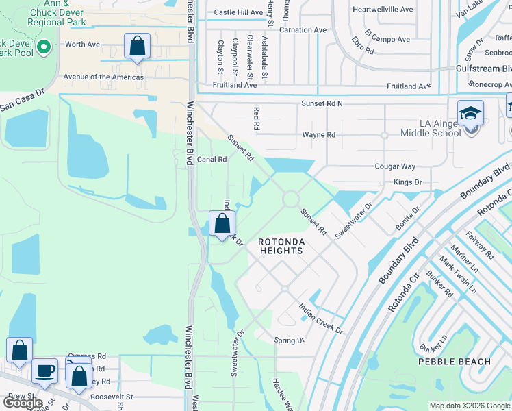 map of restaurants, bars, coffee shops, grocery stores, and more near 132 Hunter Road in Rotonda West