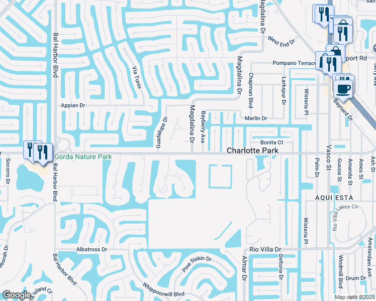 map of restaurants, bars, coffee shops, grocery stores, and more near 1300 Aqui Esta Drive in Punta Gorda