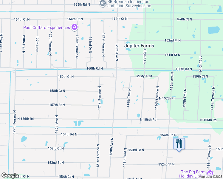 map of restaurants, bars, coffee shops, grocery stores, and more near 15833 Alexander Run in Jupiter