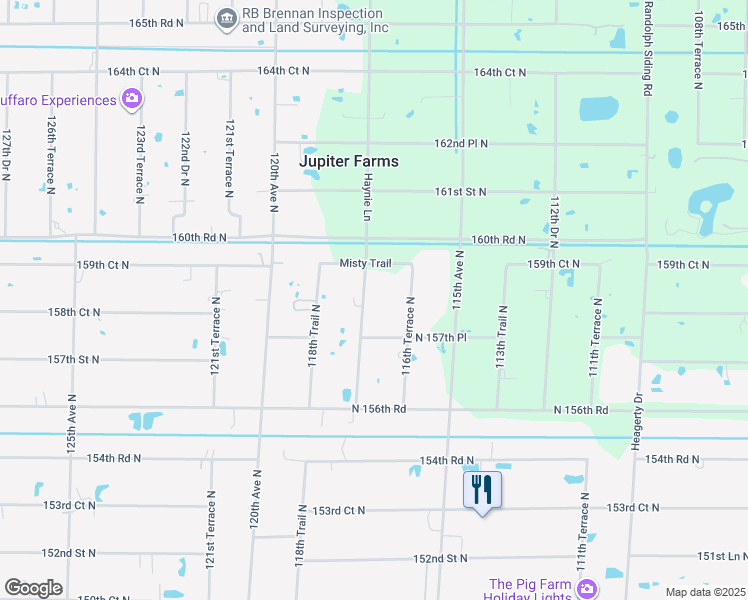 map of restaurants, bars, coffee shops, grocery stores, and more near 15844 Haynie Lane in Jupiter
