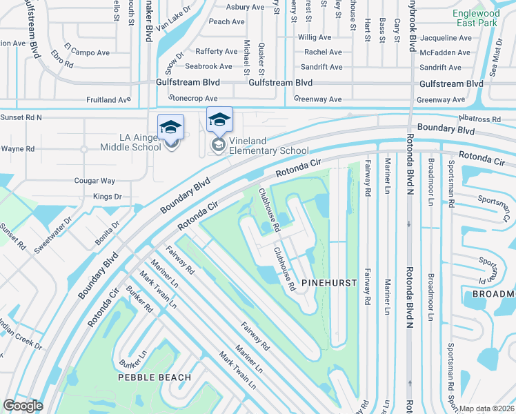 map of restaurants, bars, coffee shops, grocery stores, and more near 80 Clubhouse Road in Rotonda West
