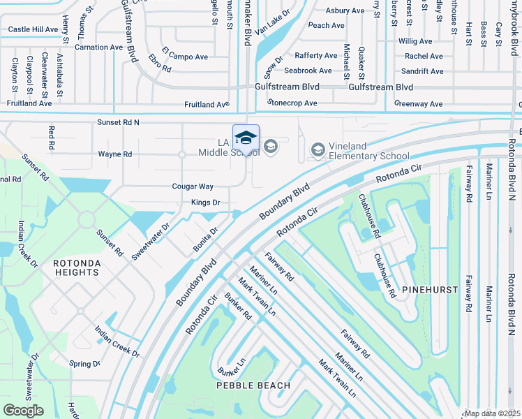 map of restaurants, bars, coffee shops, grocery stores, and more near 437 Boundary Boulevard in Rotonda West