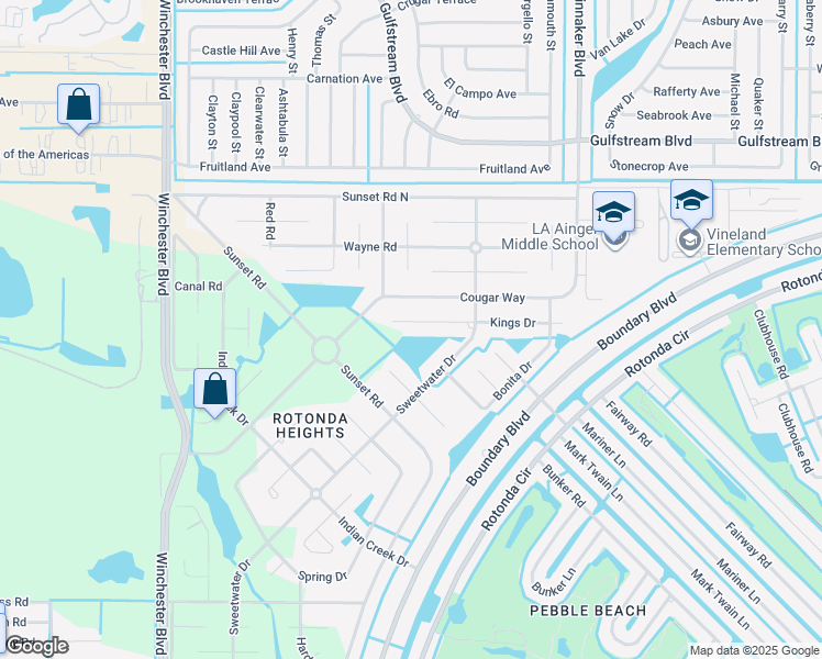 map of restaurants, bars, coffee shops, grocery stores, and more near 111 Kings Drive in Rotonda West