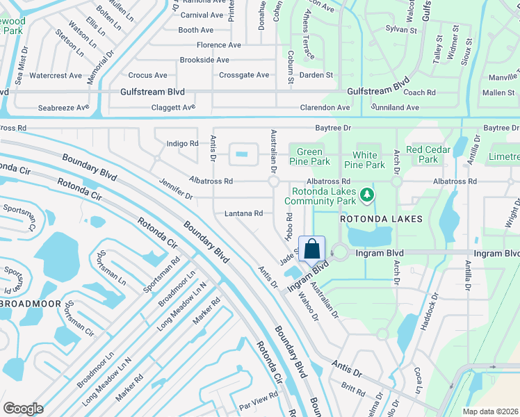map of restaurants, bars, coffee shops, grocery stores, and more near 221 Jennifer Drive in Rotonda West