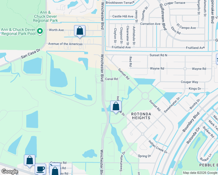 map of restaurants, bars, coffee shops, grocery stores, and more near 199 Sesame Road East in Rotonda West