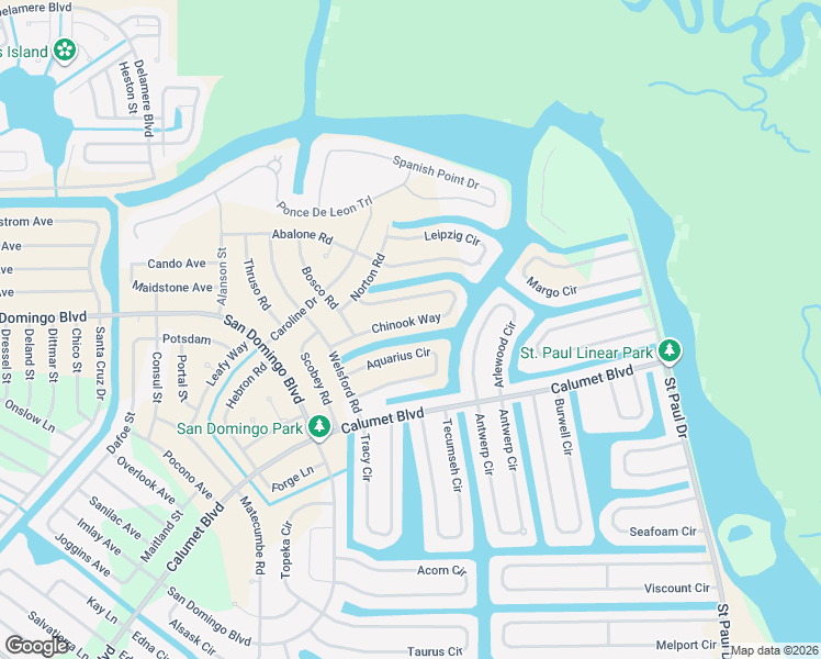 map of restaurants, bars, coffee shops, grocery stores, and more near 15260 Chinook Way in Port Charlotte