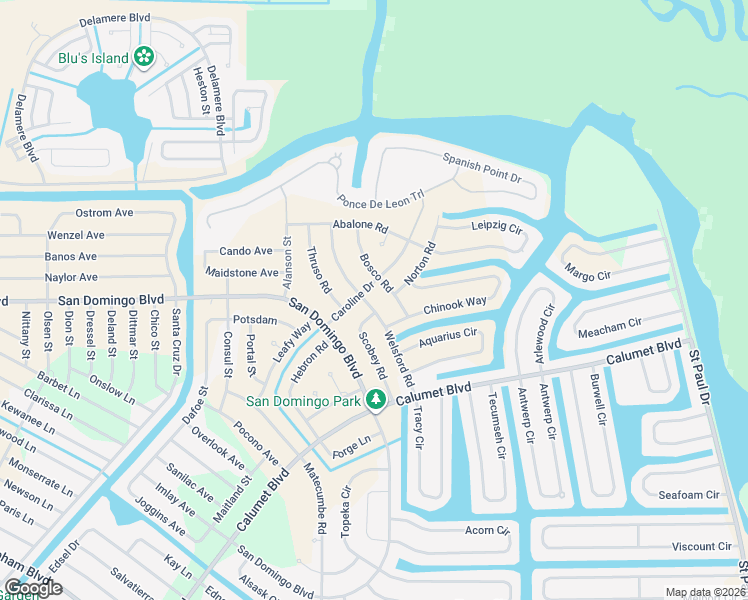 map of restaurants, bars, coffee shops, grocery stores, and more near 15357 Chinook Way in Port Charlotte