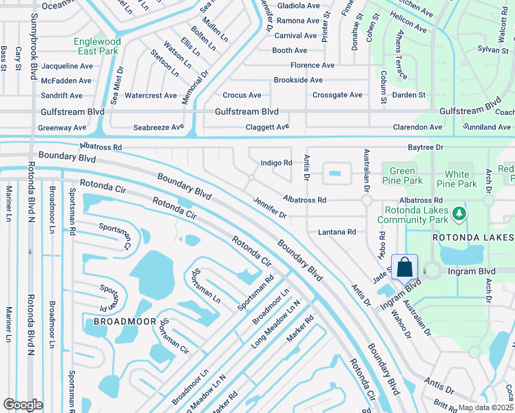 map of restaurants, bars, coffee shops, grocery stores, and more near 163 Jennifer Drive in Rotonda West