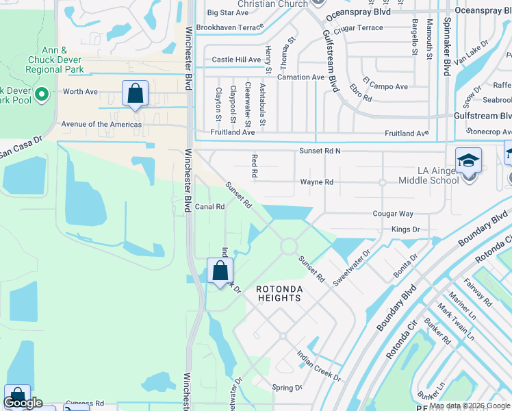 map of restaurants, bars, coffee shops, grocery stores, and more near 101 Garland Way in Rotonda West