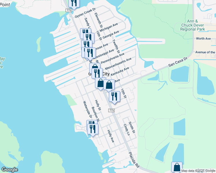 map of restaurants, bars, coffee shops, grocery stores, and more near 2019 Florida Avenue in Englewood