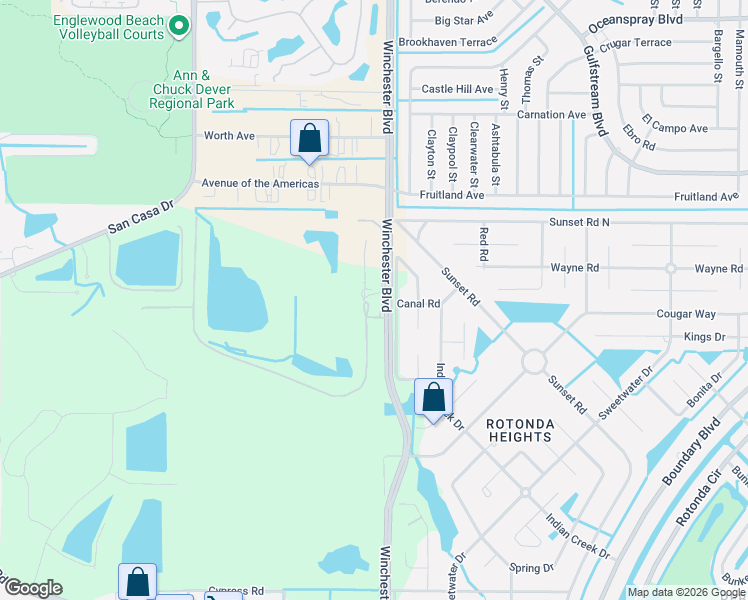 map of restaurants, bars, coffee shops, grocery stores, and more near 150 Sesame Road West in Rotonda West