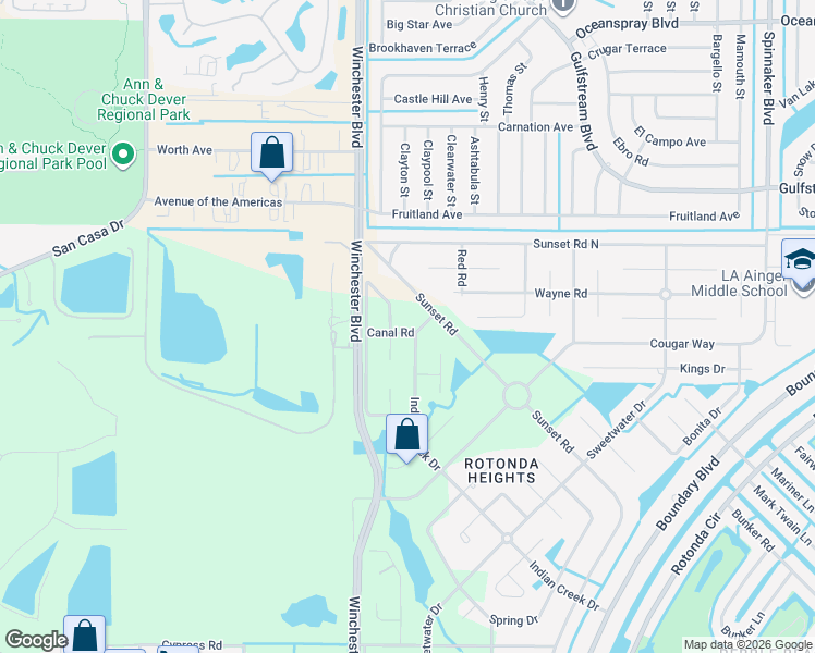map of restaurants, bars, coffee shops, grocery stores, and more near 291 Indian Creek Drive in Rotonda West