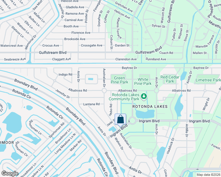 map of restaurants, bars, coffee shops, grocery stores, and more near 126 Australian Drive in Rotonda West