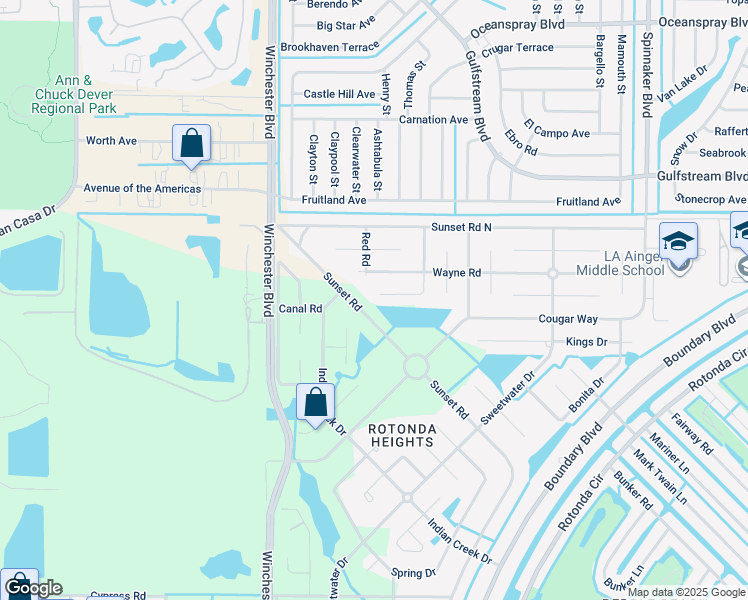 map of restaurants, bars, coffee shops, grocery stores, and more near 103 Garland Way in Rotonda West