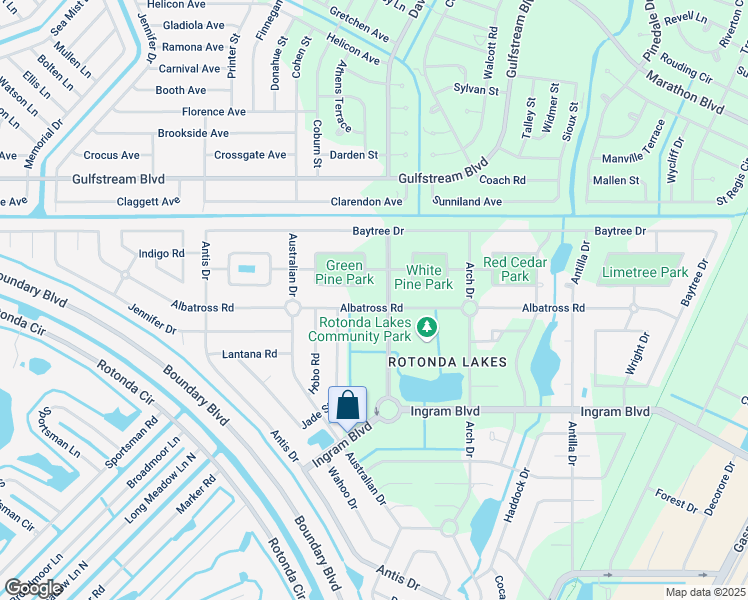 map of restaurants, bars, coffee shops, grocery stores, and more near 332 Albatross Road in Rotonda West