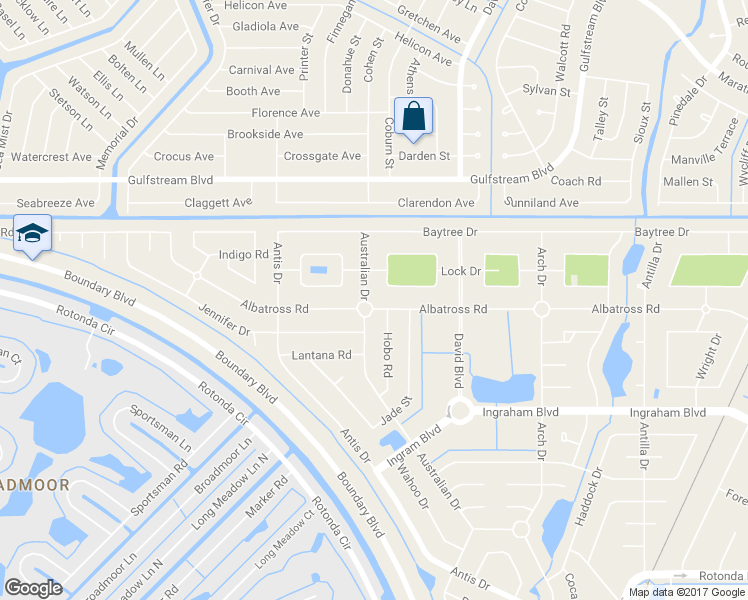 map of restaurants, bars, coffee shops, grocery stores, and more near 126 Australian Drive in Rotonda West