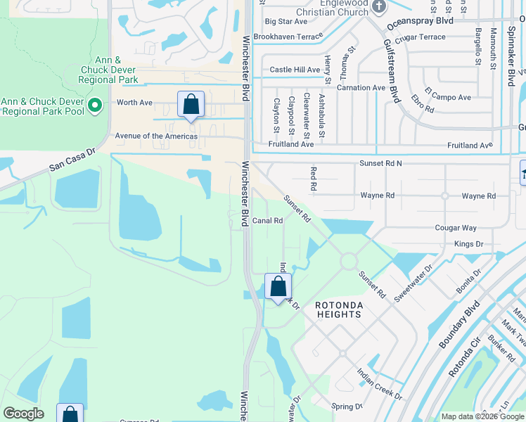 map of restaurants, bars, coffee shops, grocery stores, and more near 183 Sesame Road West in Rotonda West