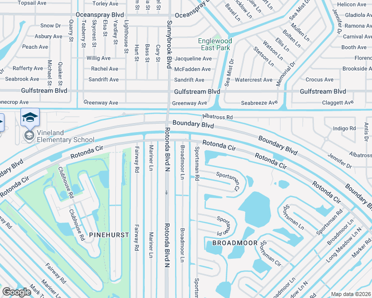 map of restaurants, bars, coffee shops, grocery stores, and more near 6 Broadmoor Lane in Rotonda West