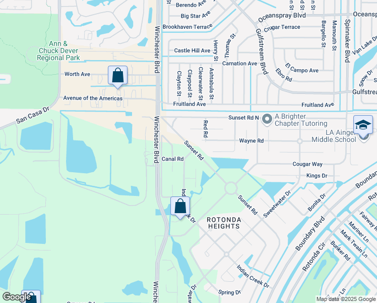 map of restaurants, bars, coffee shops, grocery stores, and more near 291 Indian Creek Drive in Rotonda West