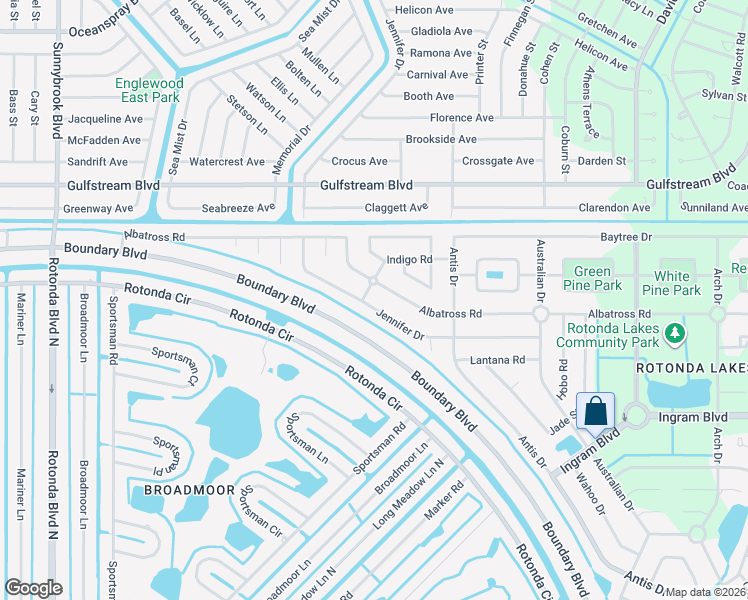 map of restaurants, bars, coffee shops, grocery stores, and more near 154 Jennifer Drive in Rotonda West