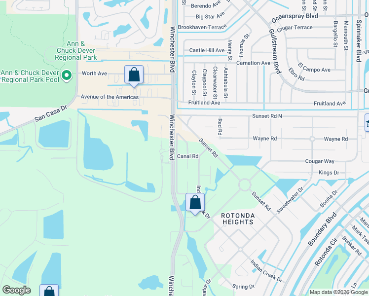 map of restaurants, bars, coffee shops, grocery stores, and more near 183 Sesame Road West in Rotonda West