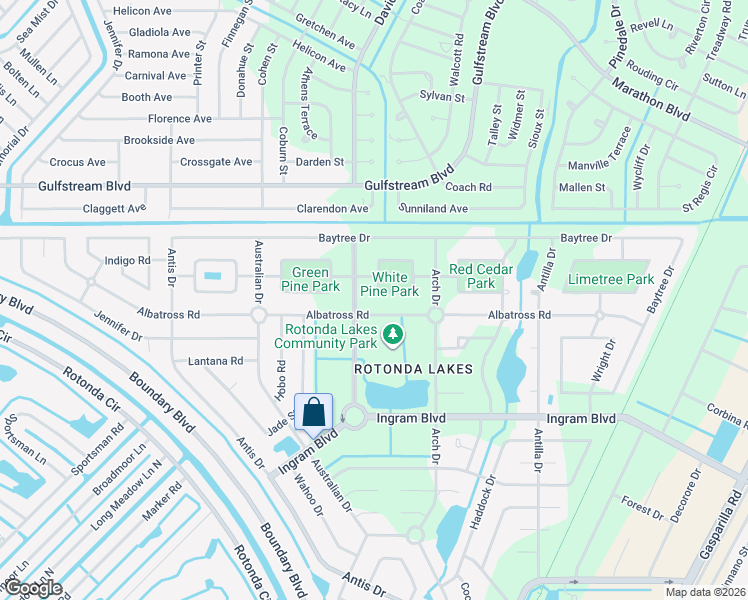 map of restaurants, bars, coffee shops, grocery stores, and more near 162 White Pine Drive in Rotonda West