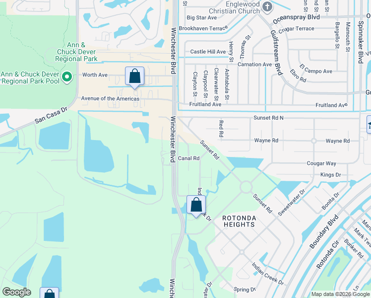 map of restaurants, bars, coffee shops, grocery stores, and more near 183 Sesame Road West in Rotonda West