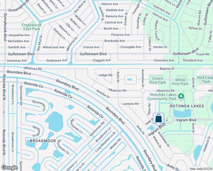 map of restaurants, bars, coffee shops, grocery stores, and more near 238 Albatross Road in Rotonda West