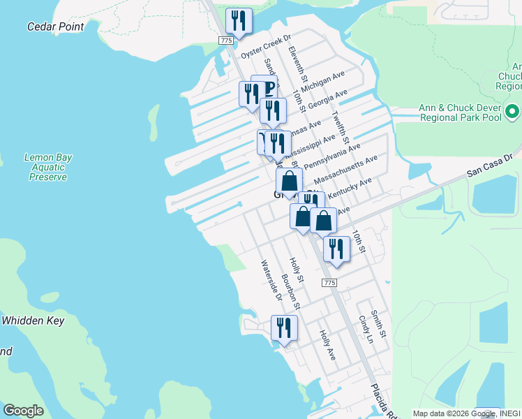 map of restaurants, bars, coffee shops, grocery stores, and more near 1965 Massachusetts Avenue in Englewood