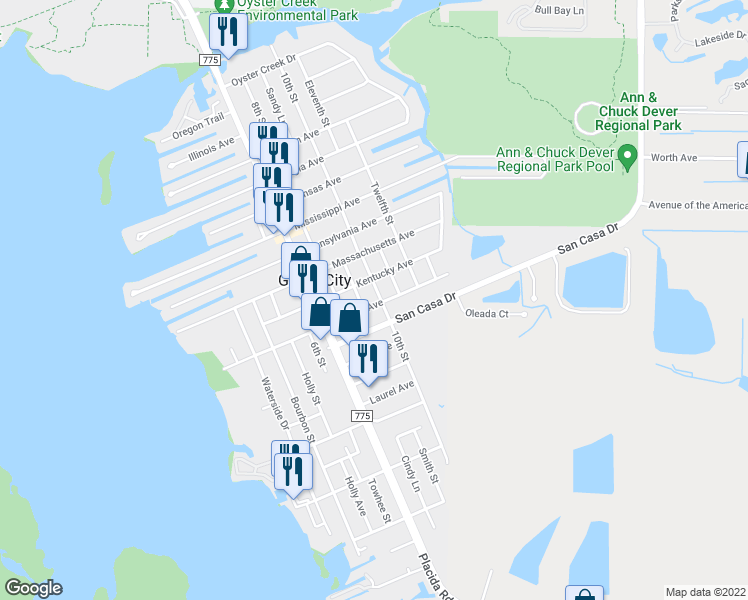 map of restaurants, bars, coffee shops, grocery stores, and more near 2047 Florida Avenue in Englewood