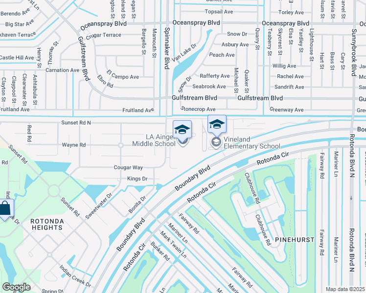 map of restaurants, bars, coffee shops, grocery stores, and more near 245 Cougar Way in Rotonda West