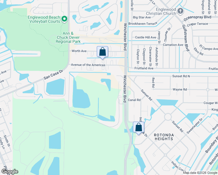 map of restaurants, bars, coffee shops, grocery stores, and more near 7525 Winchester Boulevard in Englewood