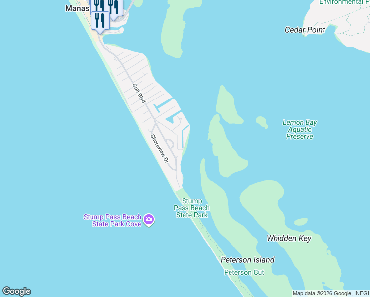 map of restaurants, bars, coffee shops, grocery stores, and more near 1265 Holiday Drive in Englewood