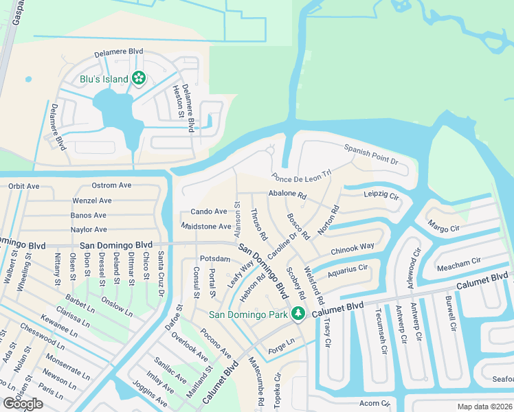 map of restaurants, bars, coffee shops, grocery stores, and more near 8062 Thruso Road in Port Charlotte