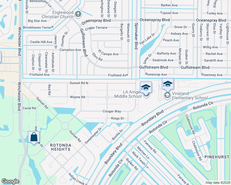 map of restaurants, bars, coffee shops, grocery stores, and more near 133 Swan Drive in Rotonda West