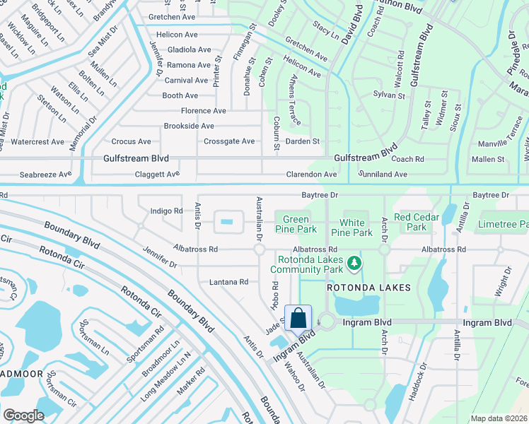 map of restaurants, bars, coffee shops, grocery stores, and more near 108 Australian Drive in Rotonda West