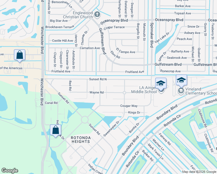 map of restaurants, bars, coffee shops, grocery stores, and more near 103 Swan Drive in Rotonda West