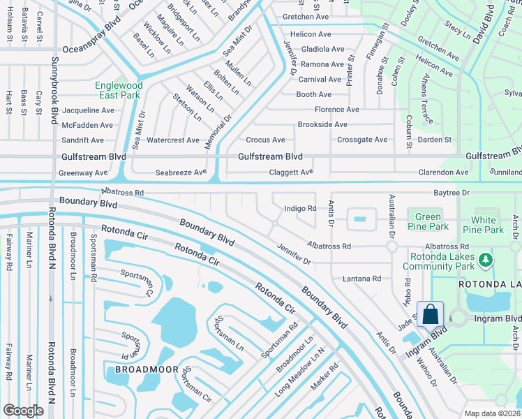map of restaurants, bars, coffee shops, grocery stores, and more near 207 Albatross Road in Rotonda West