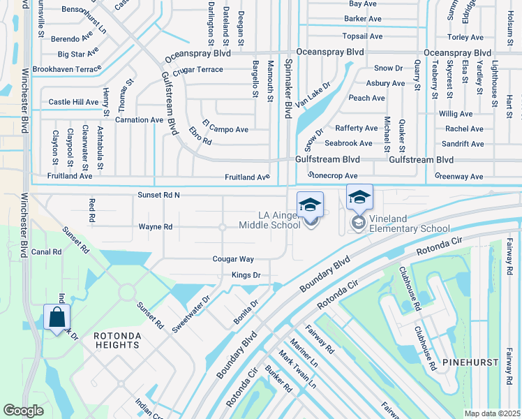 map of restaurants, bars, coffee shops, grocery stores, and more near 118 Sidney Court in Rotonda West