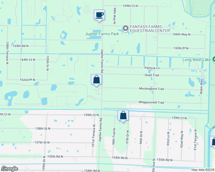 map of restaurants, bars, coffee shops, grocery stores, and more near 16210 Jupiter Farms Road in Jupiter
