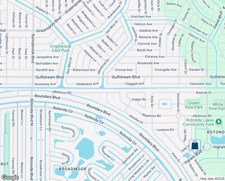 map of restaurants, bars, coffee shops, grocery stores, and more near 100 Jennifer Drive in Rotonda West