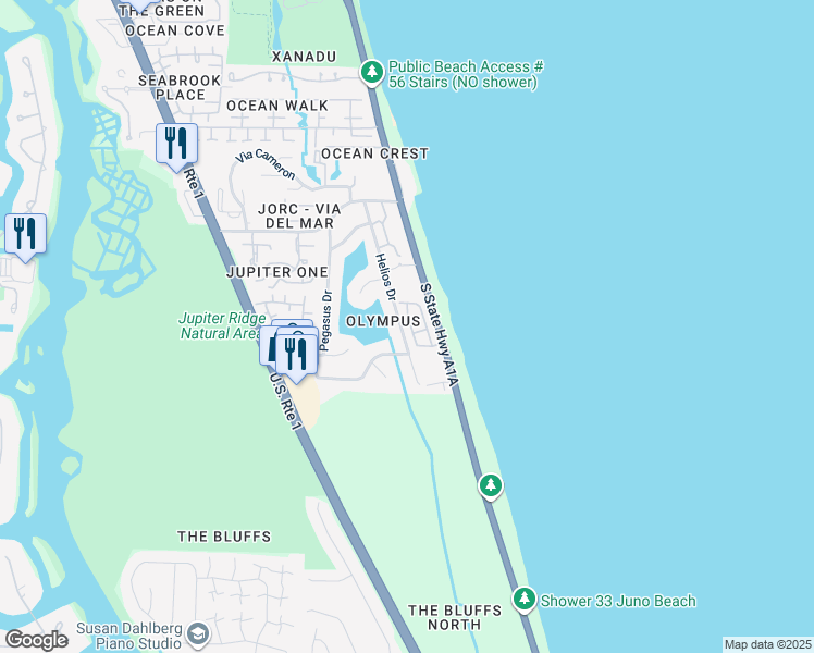 map of restaurants, bars, coffee shops, grocery stores, and more near 150 Jupiter Key Road in Jupiter