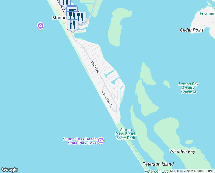 map of restaurants, bars, coffee shops, grocery stores, and more near 1366 Holiday Drive in Englewood