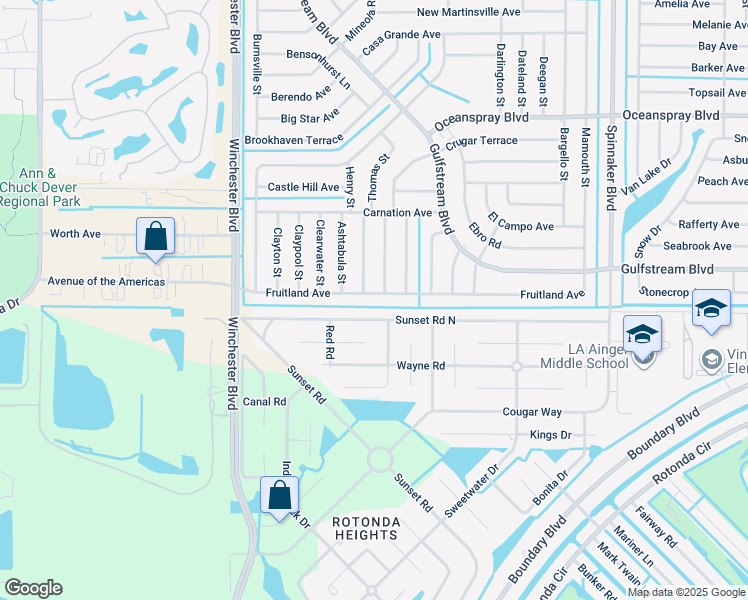 map of restaurants, bars, coffee shops, grocery stores, and more near 432 Sunset Road in Rotonda West