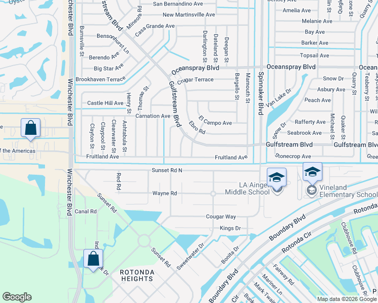 map of restaurants, bars, coffee shops, grocery stores, and more near 7493 Forkland Street in Englewood