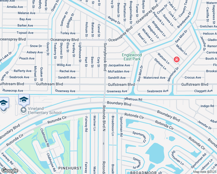 map of restaurants, bars, coffee shops, grocery stores, and more near 11011 Gulfstream Boulevard in Englewood