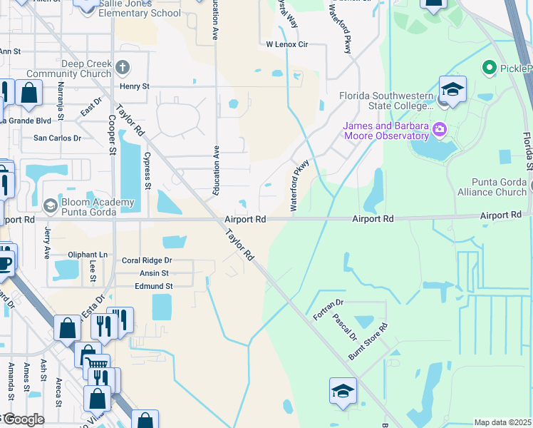 map of restaurants, bars, coffee shops, grocery stores, and more near 7085 Mikasa Drive in Punta Gorda