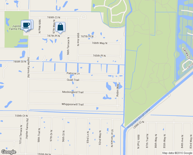 map of restaurants, bars, coffee shops, grocery stores, and more near 9293 Quail Trail in Jupiter